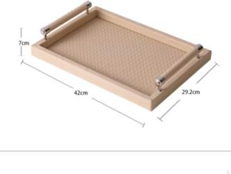 Rectangular Decorative Tray with Handles Raised