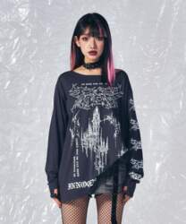 SCHISM INDUCING Emo Off Shoulder Ls