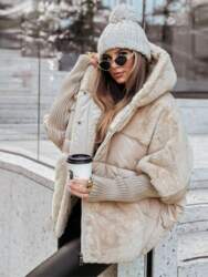 Stitching Cotton Jacket Zipper Jacket Lady