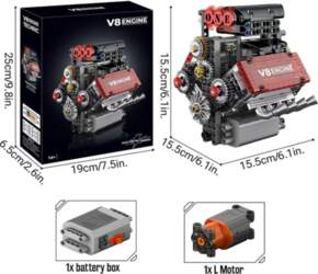Technical Bricks V10 Engine Motorized Simulation