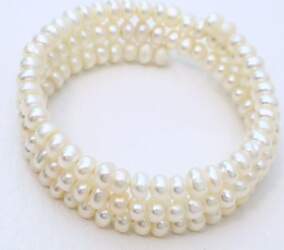 Three Bead Potato Shape Freshwater Pearl