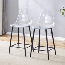 Transparent Bar Stool Set, Pack of