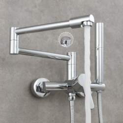 Tuqiu Fodable Kitchen Faucet Brass Black