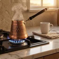 Turkish Coffee Pot Tinned Interior Copper