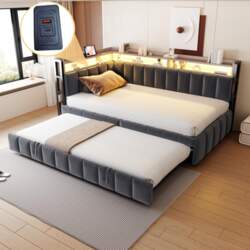 Upholstered single sofa bed 90x200cm with