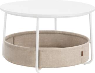 VASAGLE Coffee Table with Storage, Round