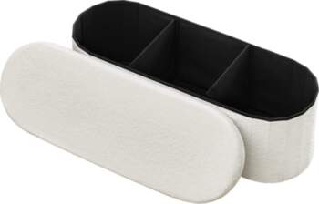VEVOR Oval Storage Ottoman Bench, Foldable