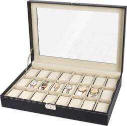 Watch storage case transparent window box