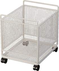 Wire Storage Basket with Wheels Open