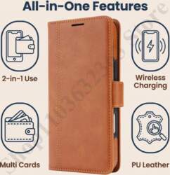 Wireless Charging Leather Wallet Case For