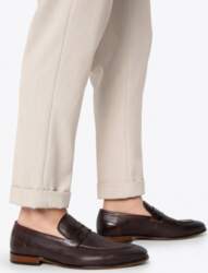 Wittchen Men`s Leather Moccasins With Herringbone