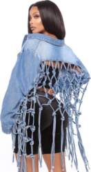 Womens Denim Jacket With Back Mesh