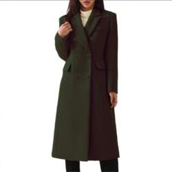 Womens Long Wool Blend Coat Oversized