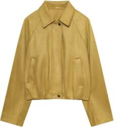 Womens Oversized Faux Suede Aviator Jacket
