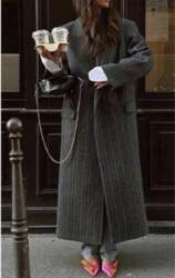 Womens Oversized Long Wool Blend Coat