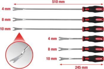KS TOOLS Clip removal set, 6