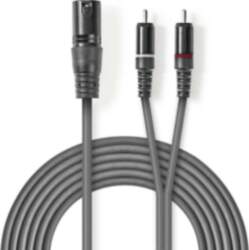 Kabelis Nedis XLR M - 2x