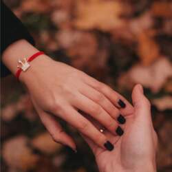 Red thread bracelet with crown 9