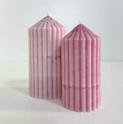 Соевая восковая свеча розового цвета 12x7cm
