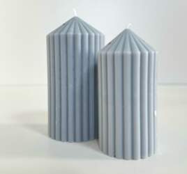 Соевая восковая свеча светло-серого цвета 12x7cm