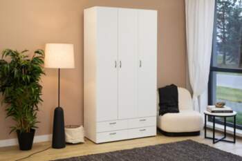 INTERMEBLE Skapis BASIC 3D4S (Balts)