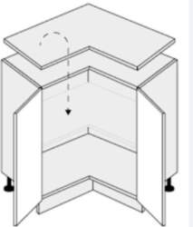 EXTOM Stūra skapītis QUANTUM D12/90 (Graphite)