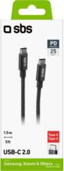 Kabelis SBS SBS TECABLETCC20BK USB-C Cable