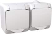 Schneider Socket Double IP44 balts ciedrs+