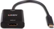 Lindy USB-C DisplayPort USB adapteris. melns