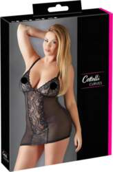 Cottelli plus size mežģīņu caurspīdīga naktskrekls