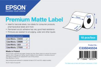 Epson Premium Matte Label Balts
