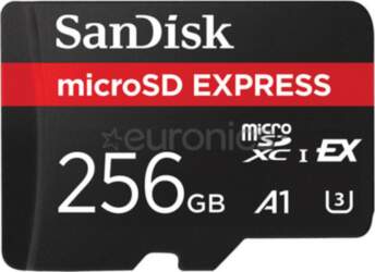 SanDisk microSD Express, 256 GB, melna