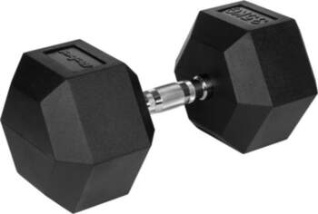Rubberized cast iron dumbbell HEX 35