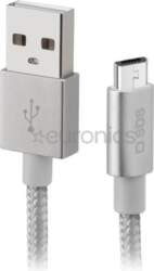 SBS Silver Metal Braided, USB-A -
