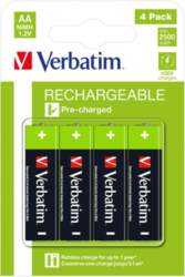VERBATIM RECHARGEABLE BATTERY AA 4