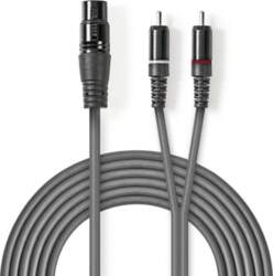 Kabelis Nedis XLR F - 2x