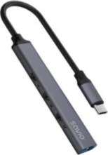 Adapteris Savio USB-C – 3 ×