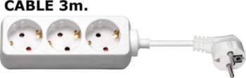 MicroConnect 3-way Schuko Socket 3M White