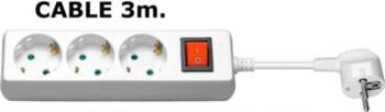 MicroConnect 3-way Schuko Socket on/off