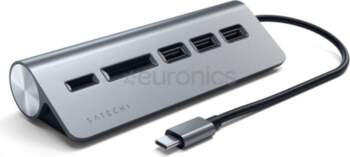 Satechi hub, USB C, pelēka -