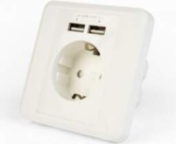 Gembird AC Wall Socket with 2