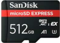 SanDisk microSD Express, 512 GB, melna