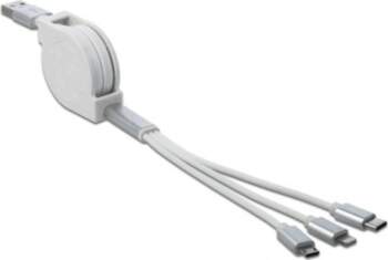 DeLOCK USB Aufrollladekabel, USB-A Micro-USB +