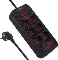 Maclean power strip, 6 socket extension