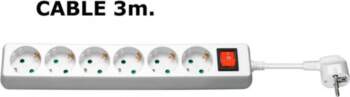 MicroConnect 6-way Schuko Socket 3M White