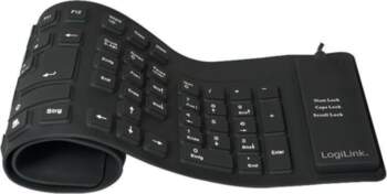 LOGILINK Keyboard flexibel, black,