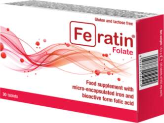 FERATIN Folate tabletes, 30 gab.