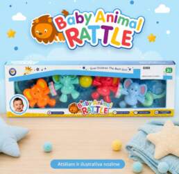 Krāsains grabulīšu komplekts ratiņiem "Baby