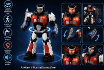 Interaktīvs robots ar kustībām, gaismu un