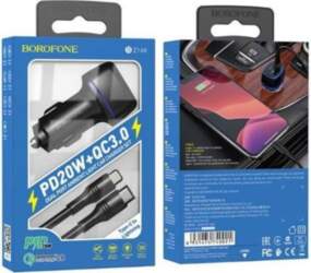 Auto lādētājs Borofone BZ14A (1xUSB;1xUSB-C